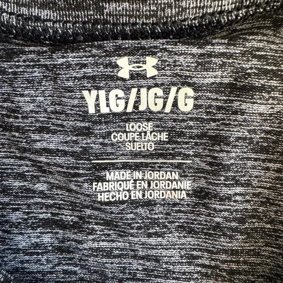 Under Armour Kids Logo Graphic T Shirt Gray Youth Large YLG Loose Fit - Picture 3 of 5